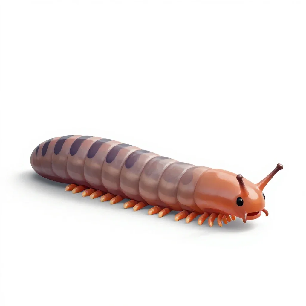 Earthworm in soil isolated on a white background