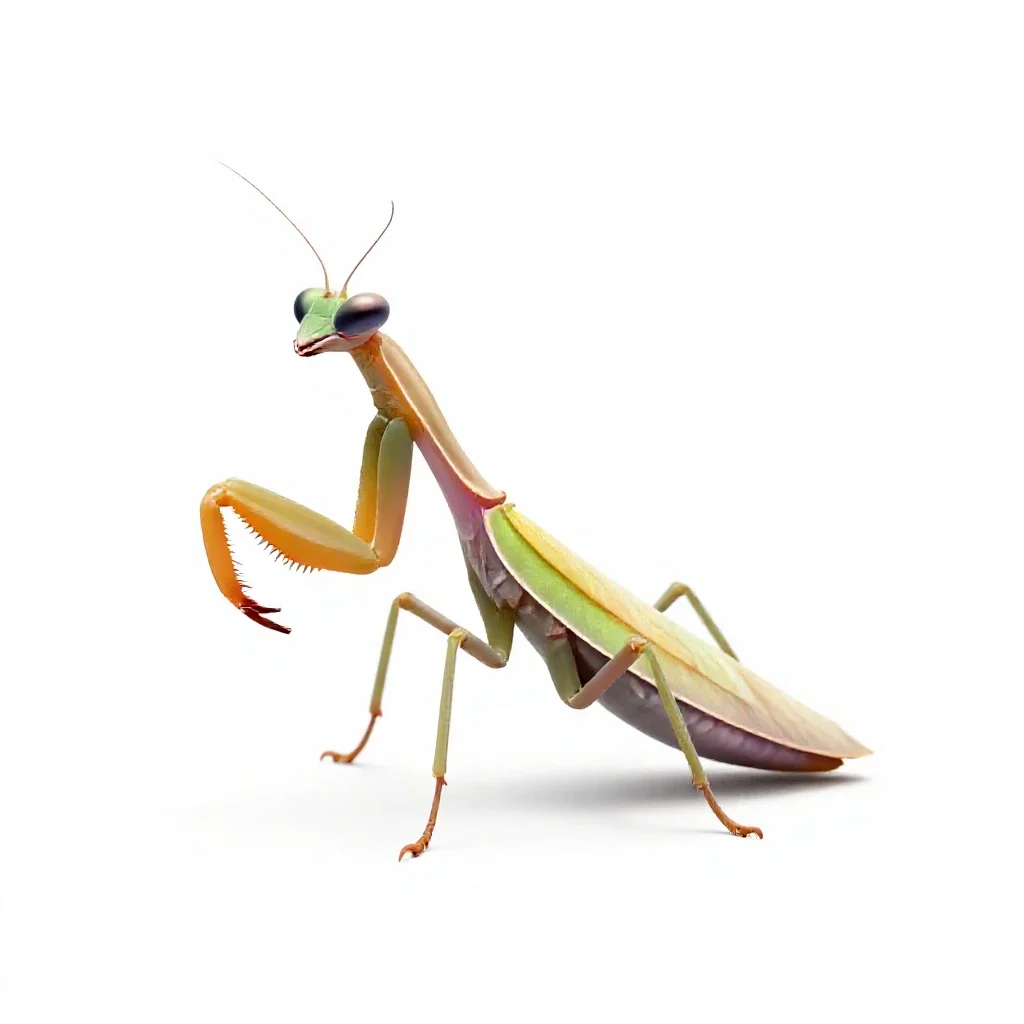 Orchid mantis isolated on a white background