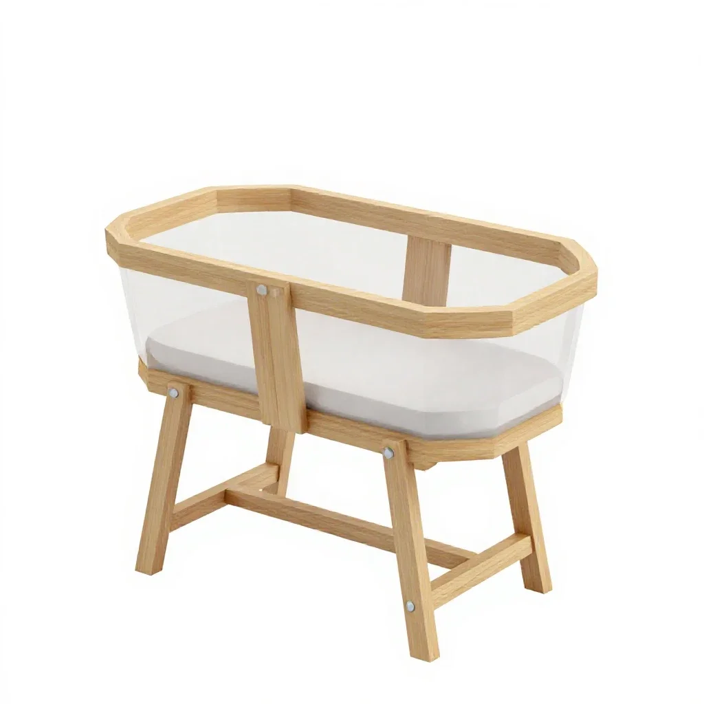 Bassinet on a stand isolated on a white background