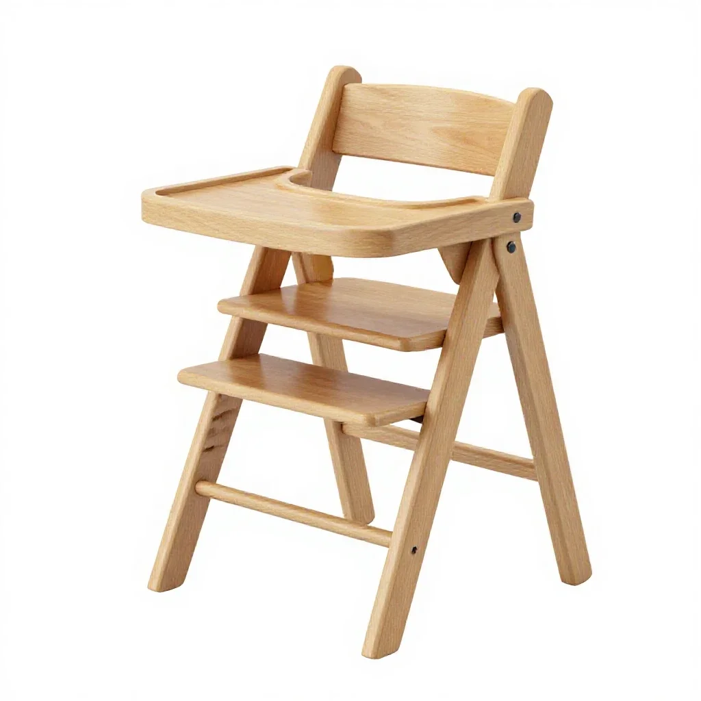 High chair in bentwood isolated on a white background