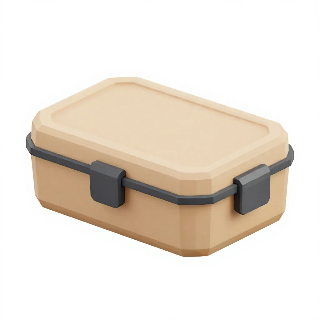 Lunch box with clips isolated on a white background