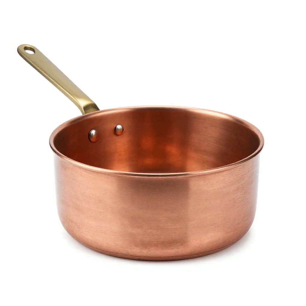 Copper saucepan isolated on a white background