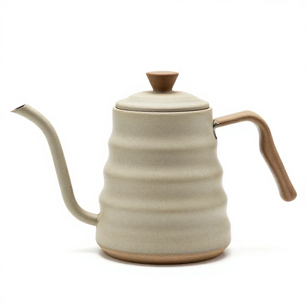 Gooseneck pour-over kettle isolated on a white background