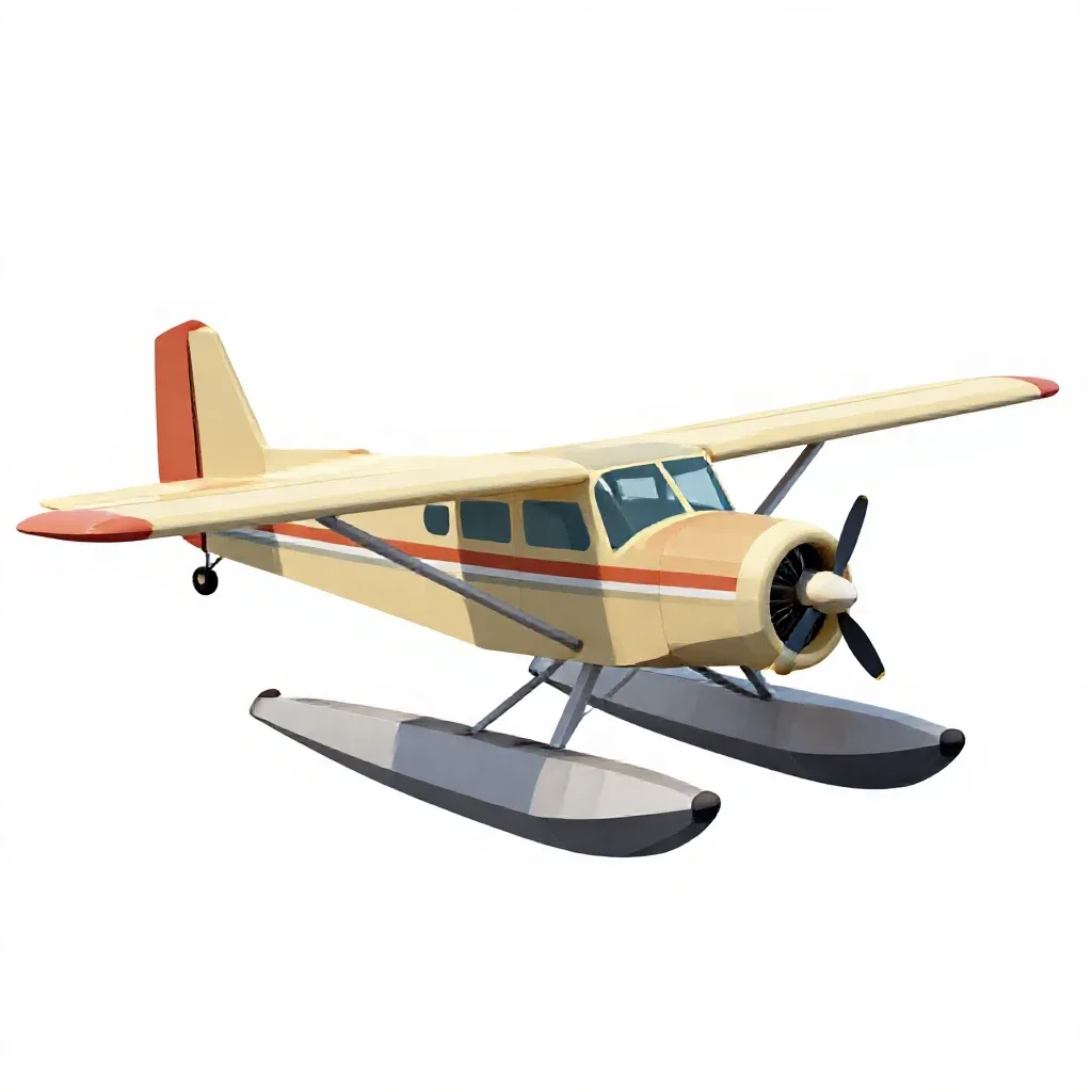 Bush plane on floats isolated on a white background