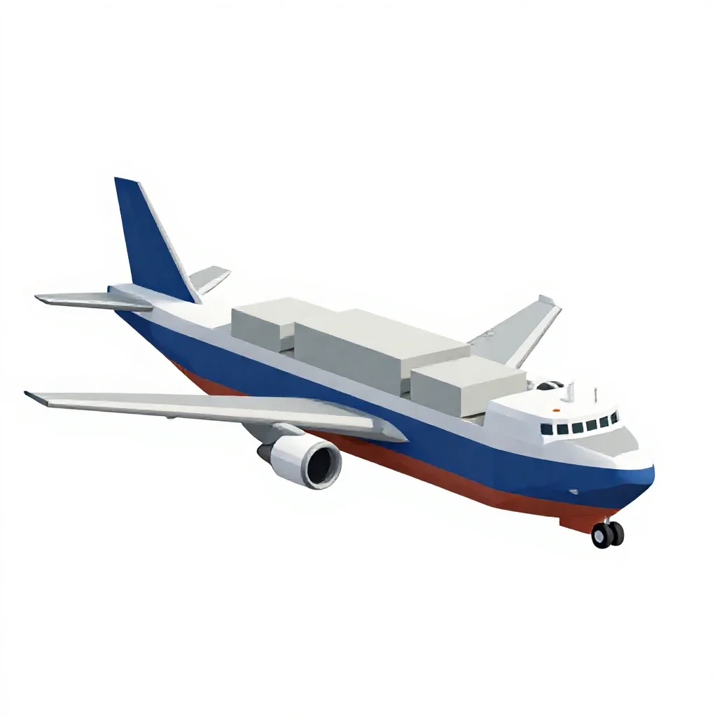 Cargo freighter aircraft isolated on a white background