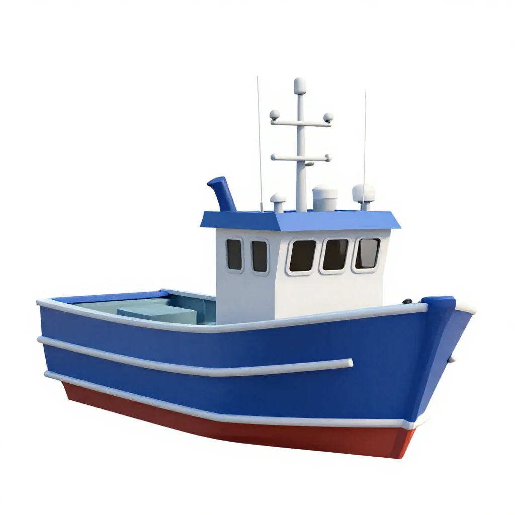 Fishing trawler isolated on a white background