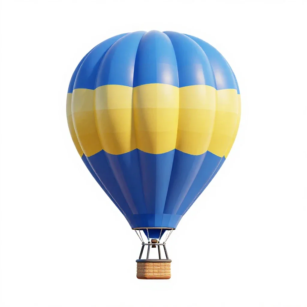 Hot air balloon isolated on a white background