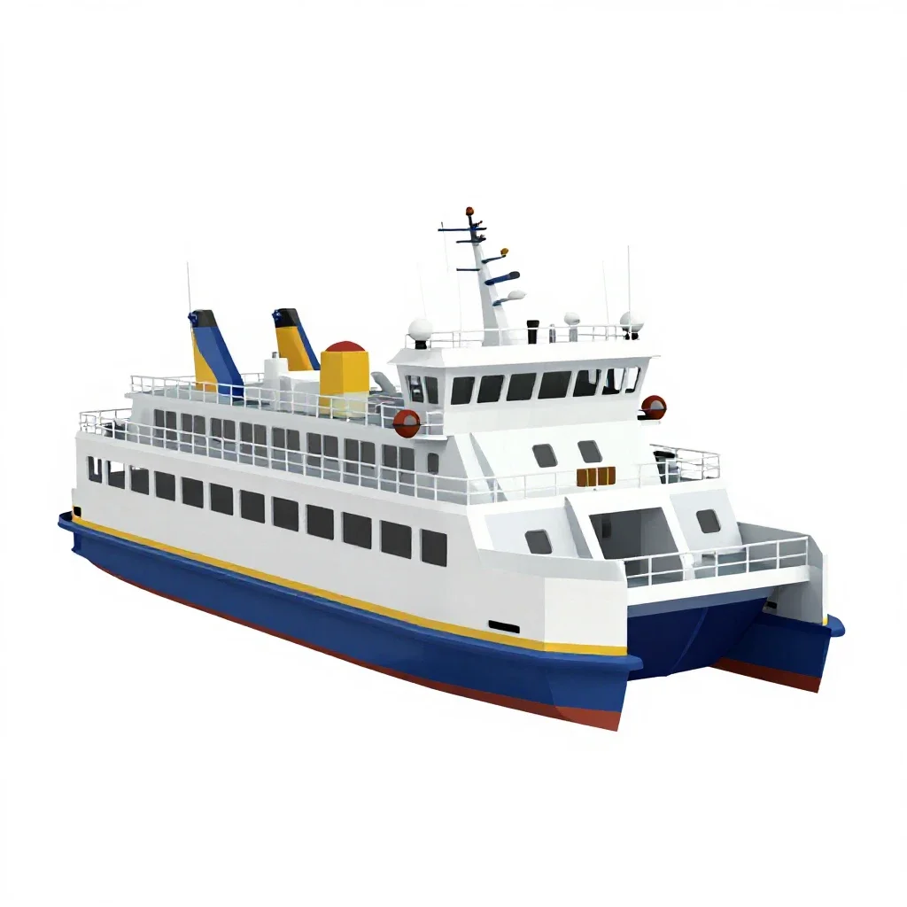 Hydrofoil ferry isolated on a white background