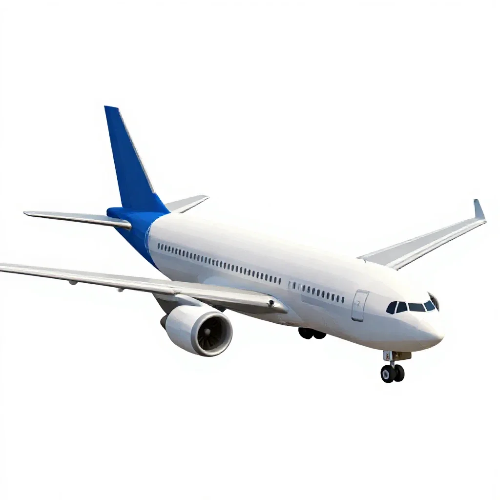Jet airliner isolated on a white background