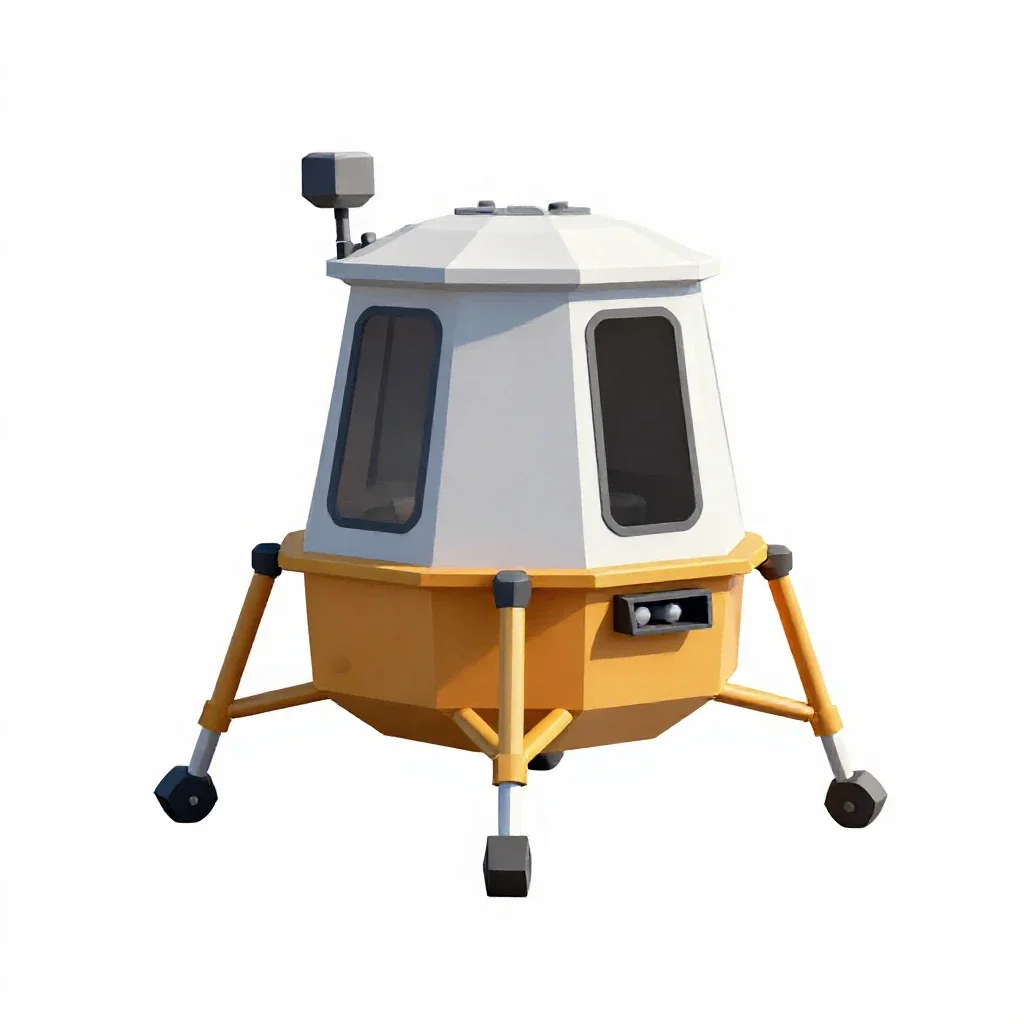 Lunar lander isolated on a white background