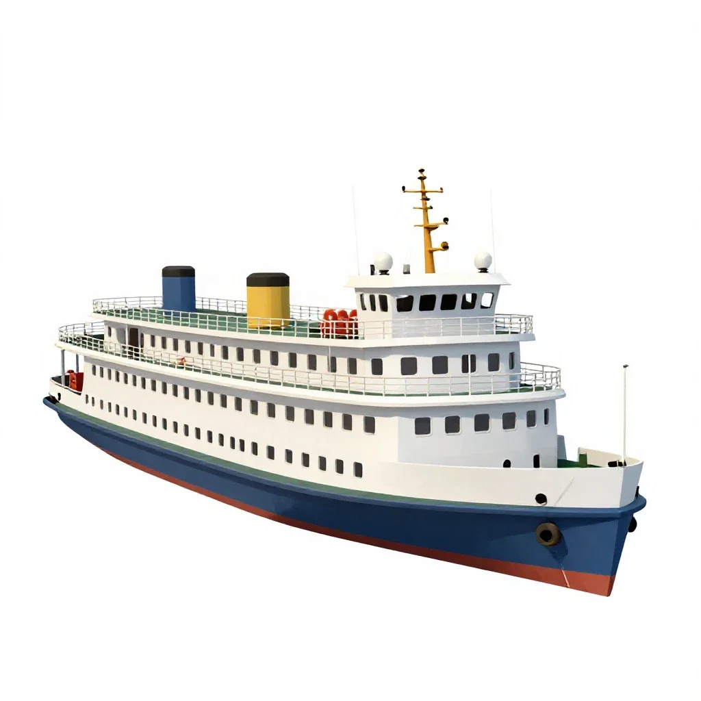 Paddle steamer isolated on a white background