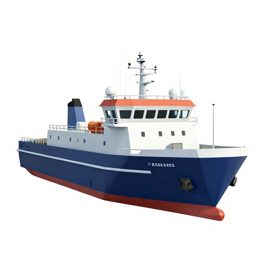 Research vessel isolated on a white background