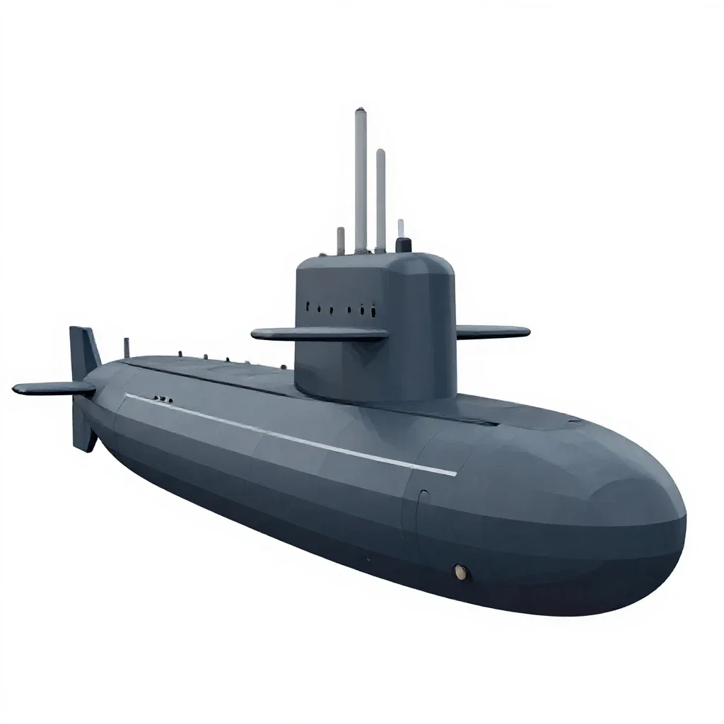 Submarine isolated on a white background