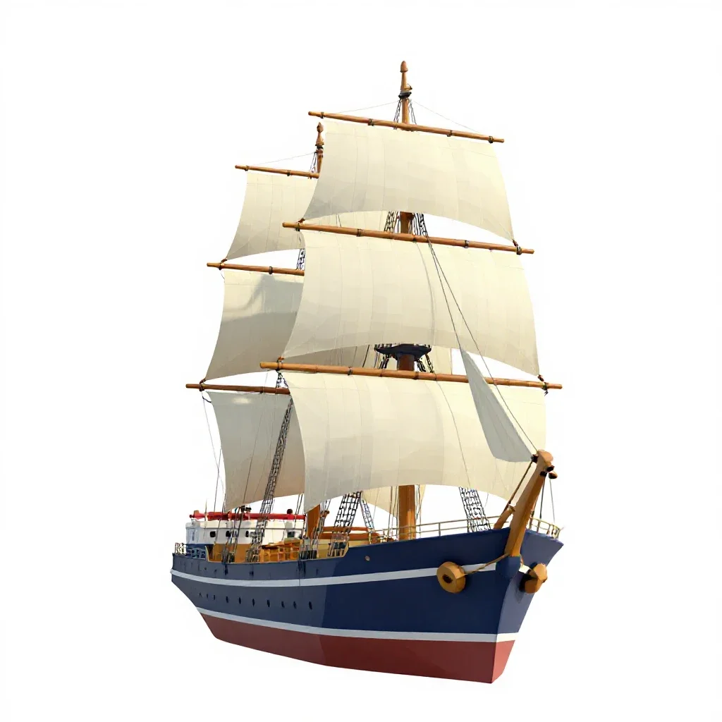 Tall ship isolated on a white background