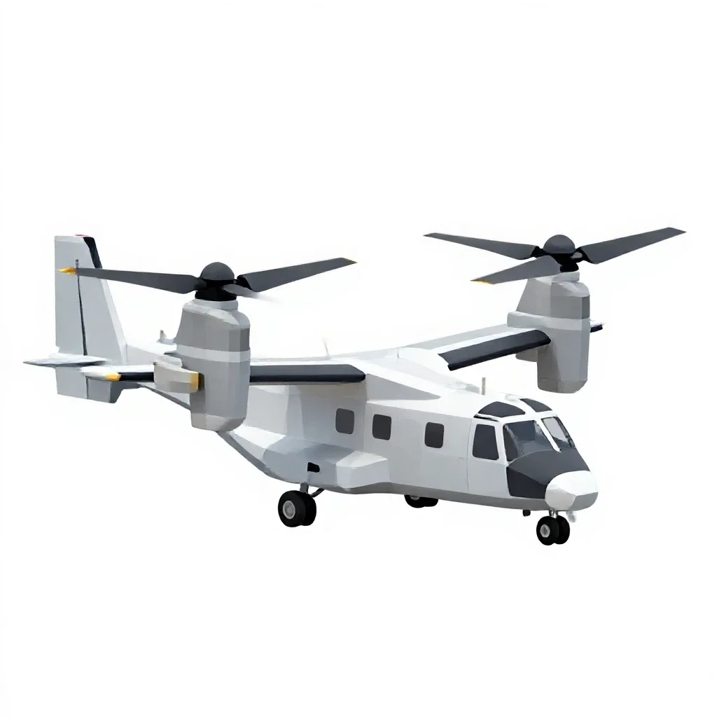 Tiltrotor aircraft isolated on a white background