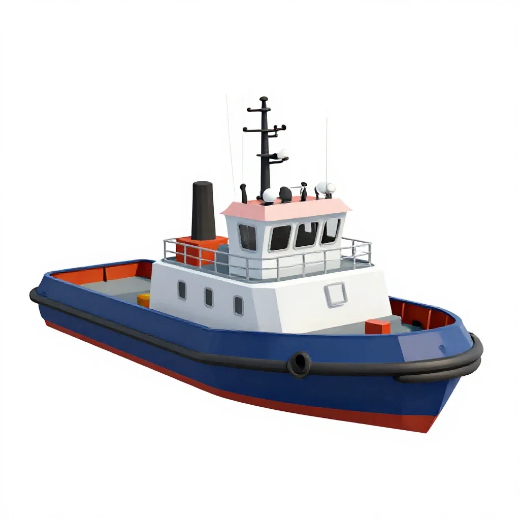 Tugboat isolated on a white background