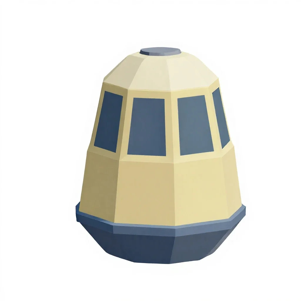 Orbital capsule isolated on a white background