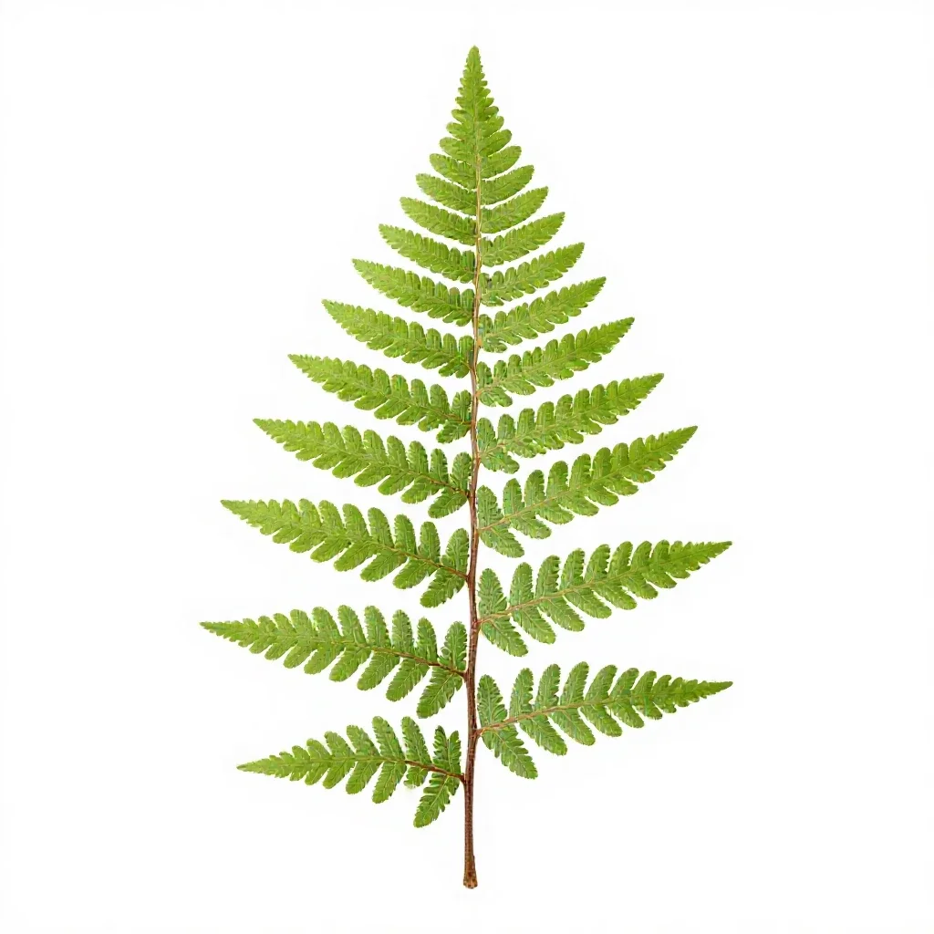 Fern fossil in shale isolated on a white background