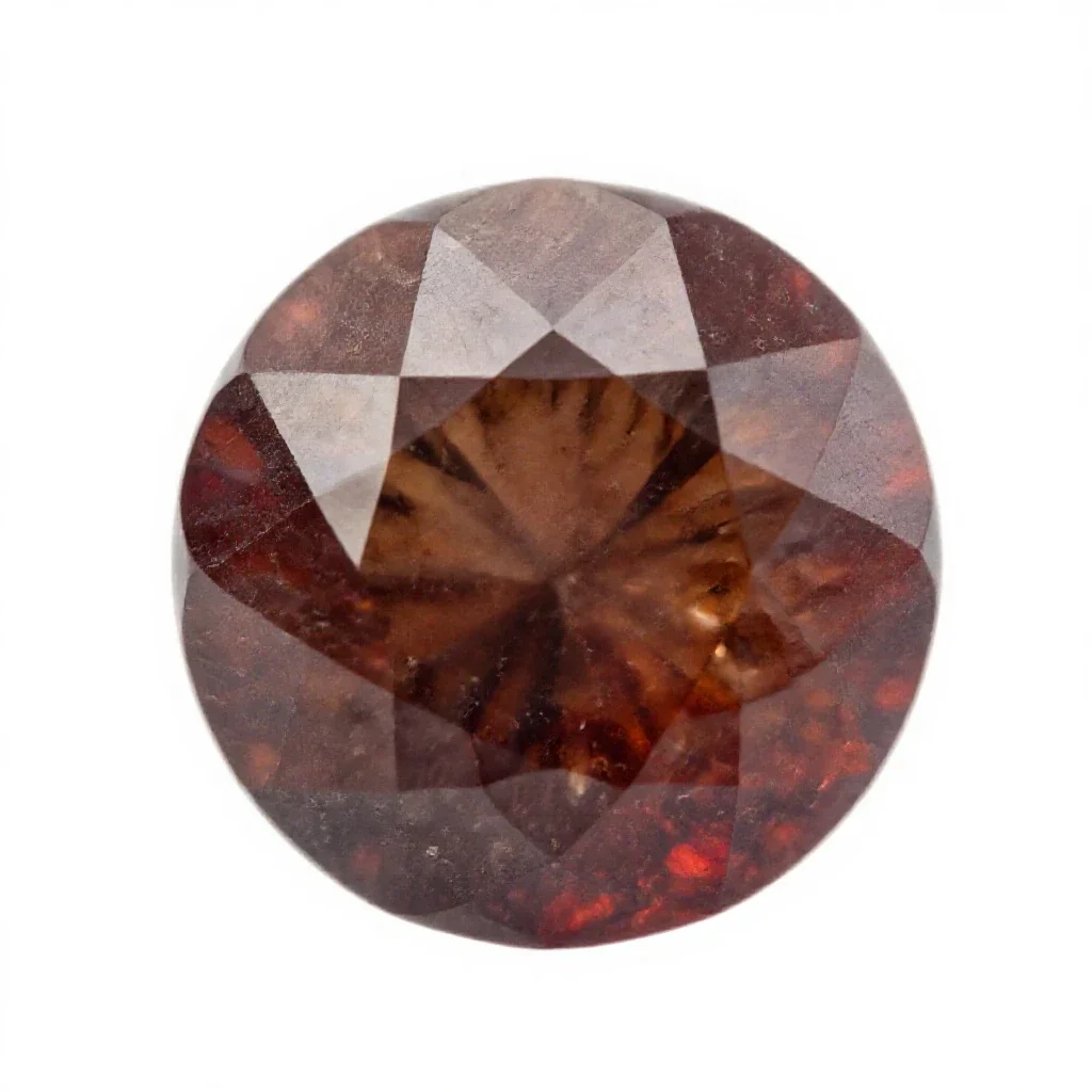 Garnet in matrix isolated on a white background