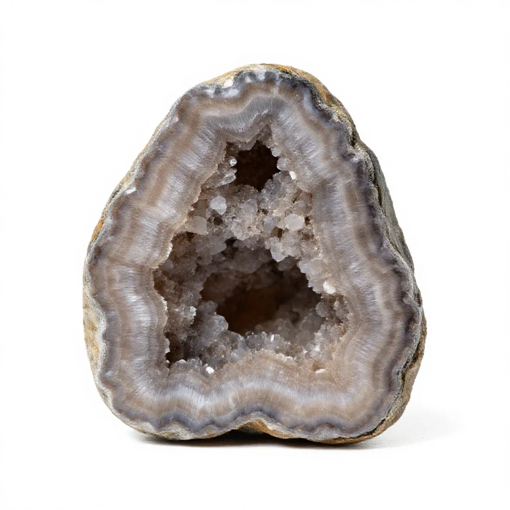 Geode with calcite isolated on a white background