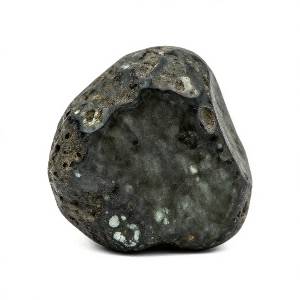 Piece of obsidian isolated on a white background