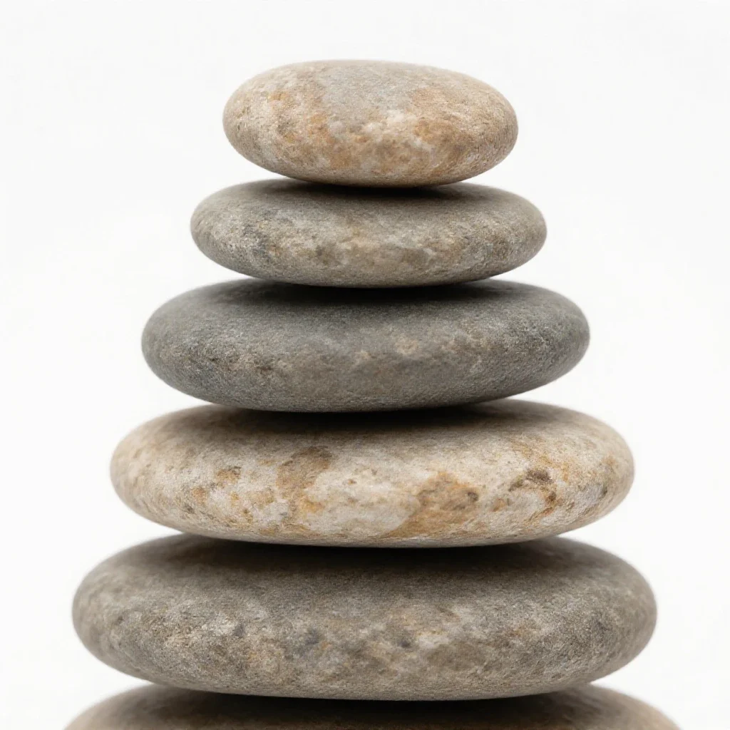 River stone stack isolated on a white background