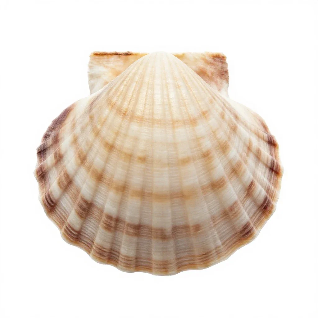Scallop shell isolated on a white background