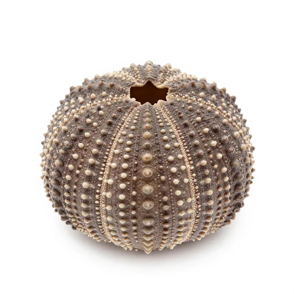 Sea urchin shell isolated on a white background