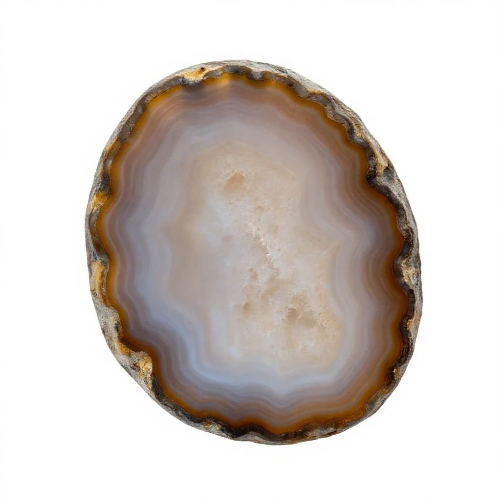 Slice of agate isolated on a white background