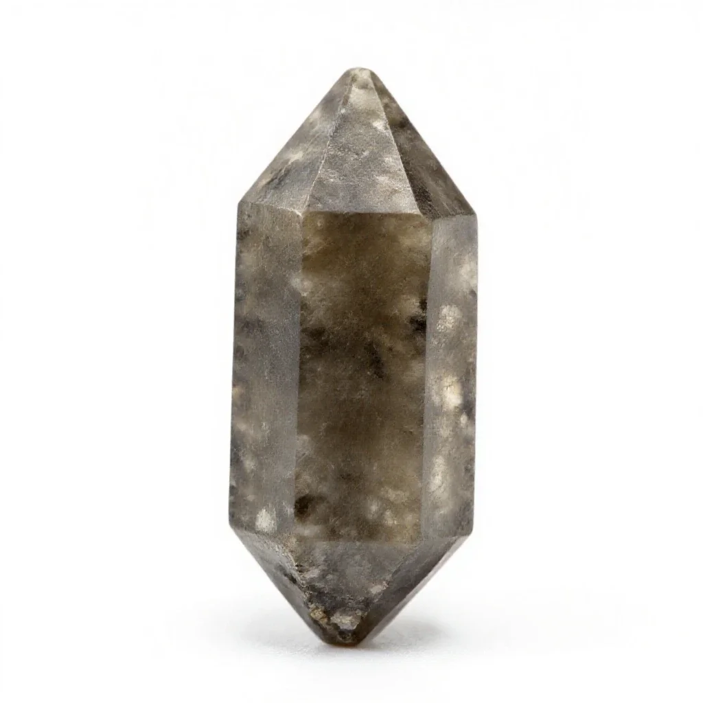 Smoky quartz point isolated on a white background