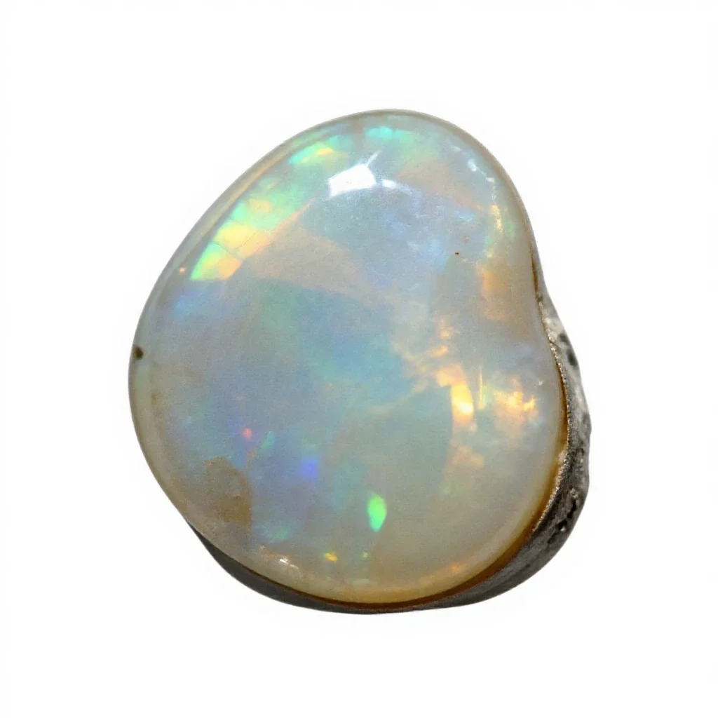 Opal specimen isolated on a white background