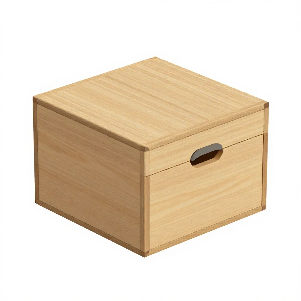 Hinged wooden gift box isolated on a white background