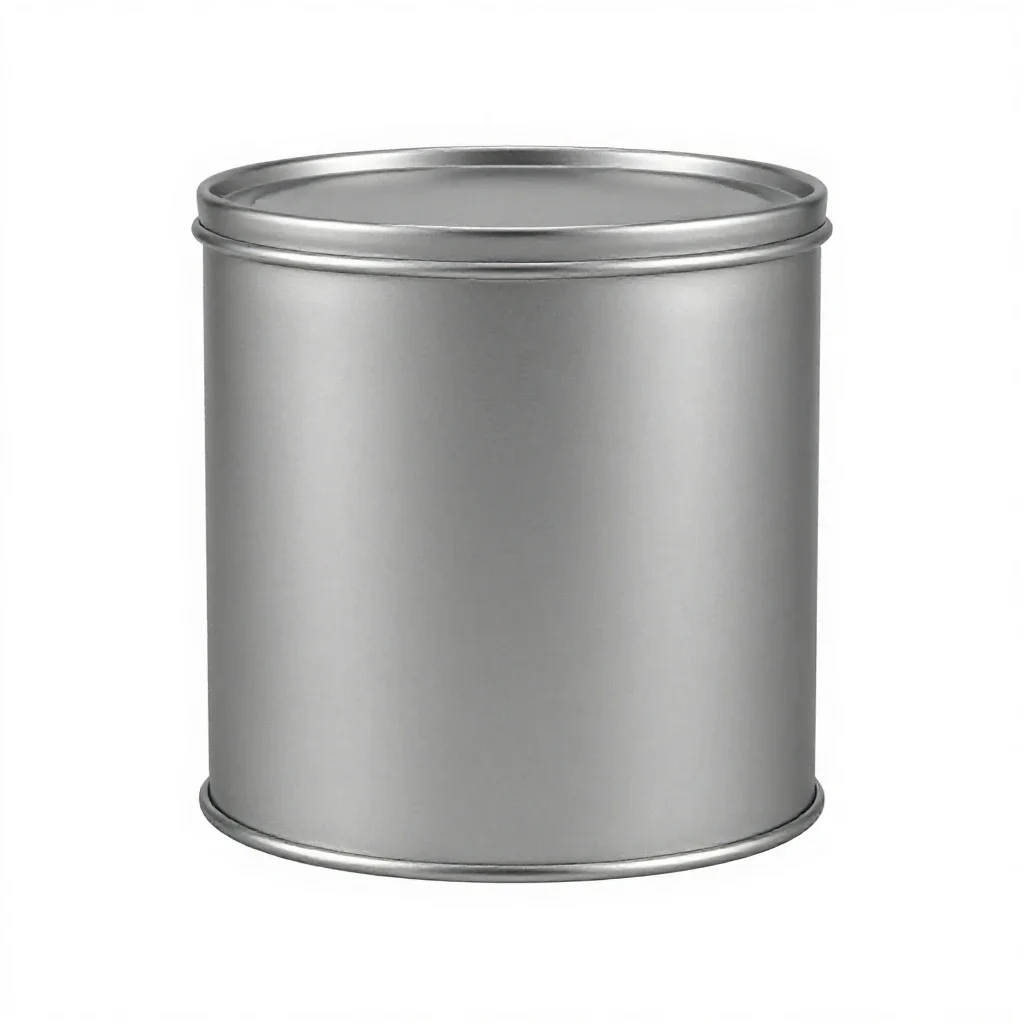 Matte aluminium tin isolated on a white background