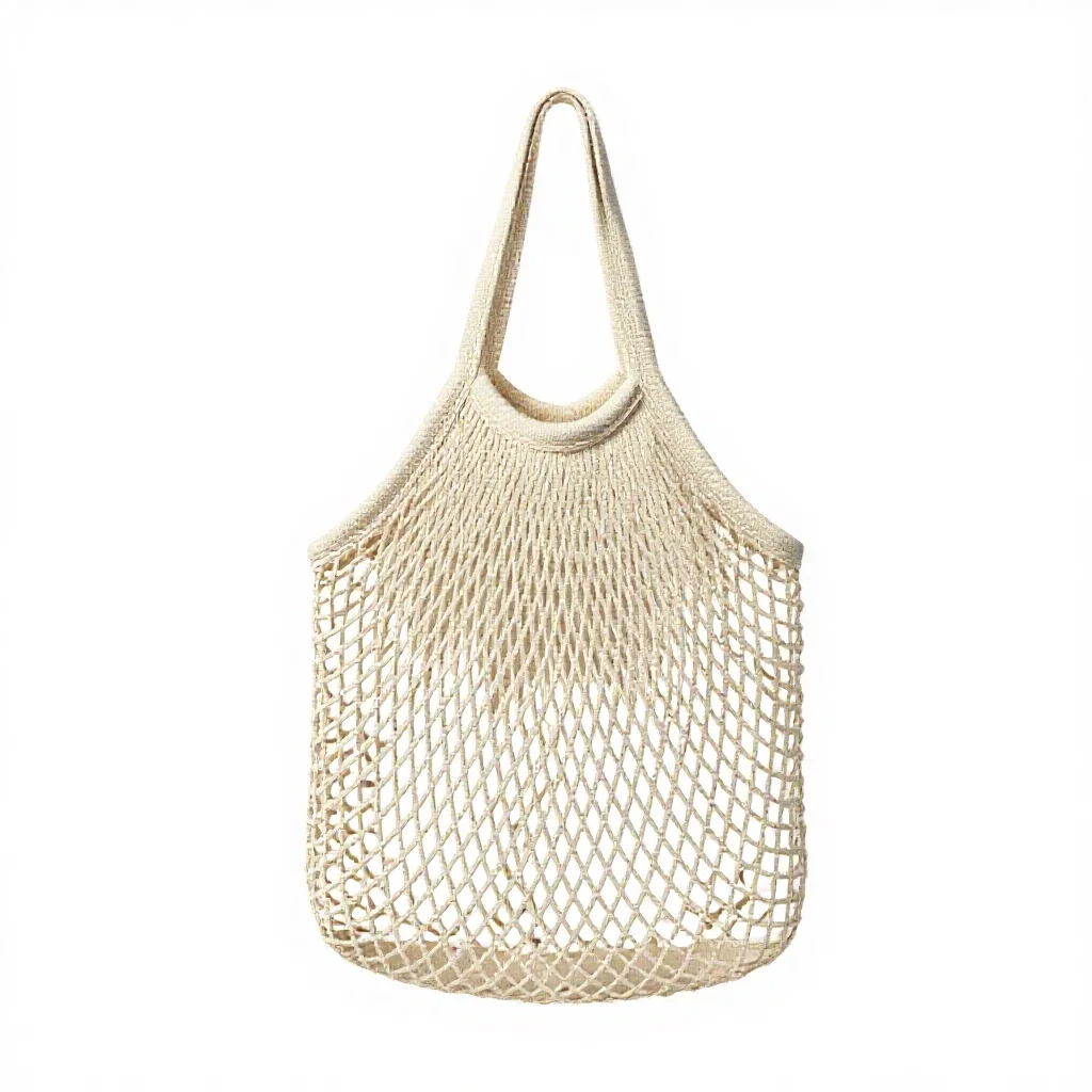 Mesh produce bag isolated on a white background