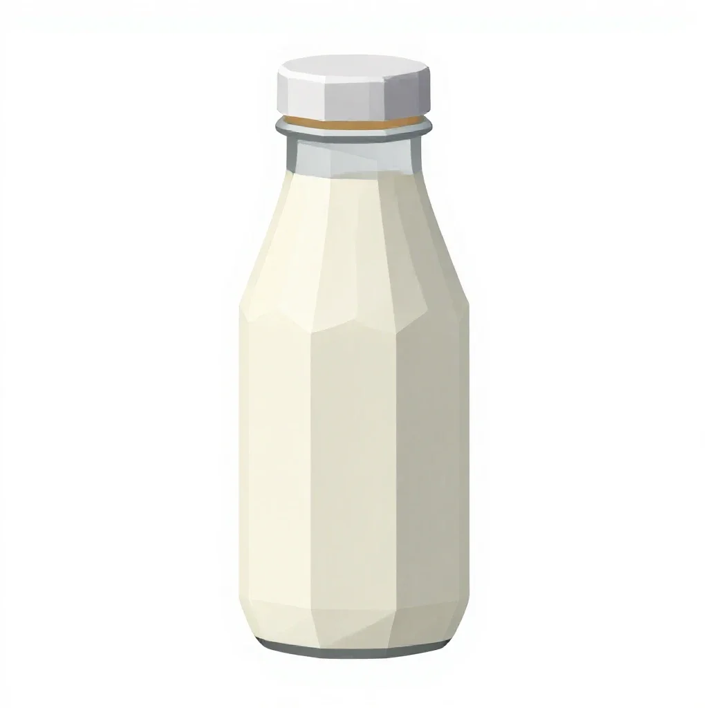 Milk bottle with a foil cap isolated on a white background