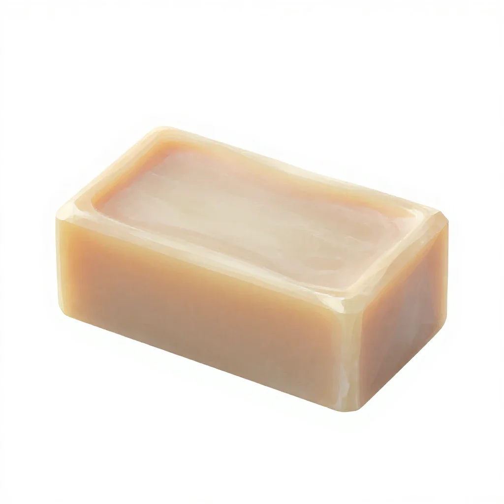 Soap bar in paper wrap isolated on a white background