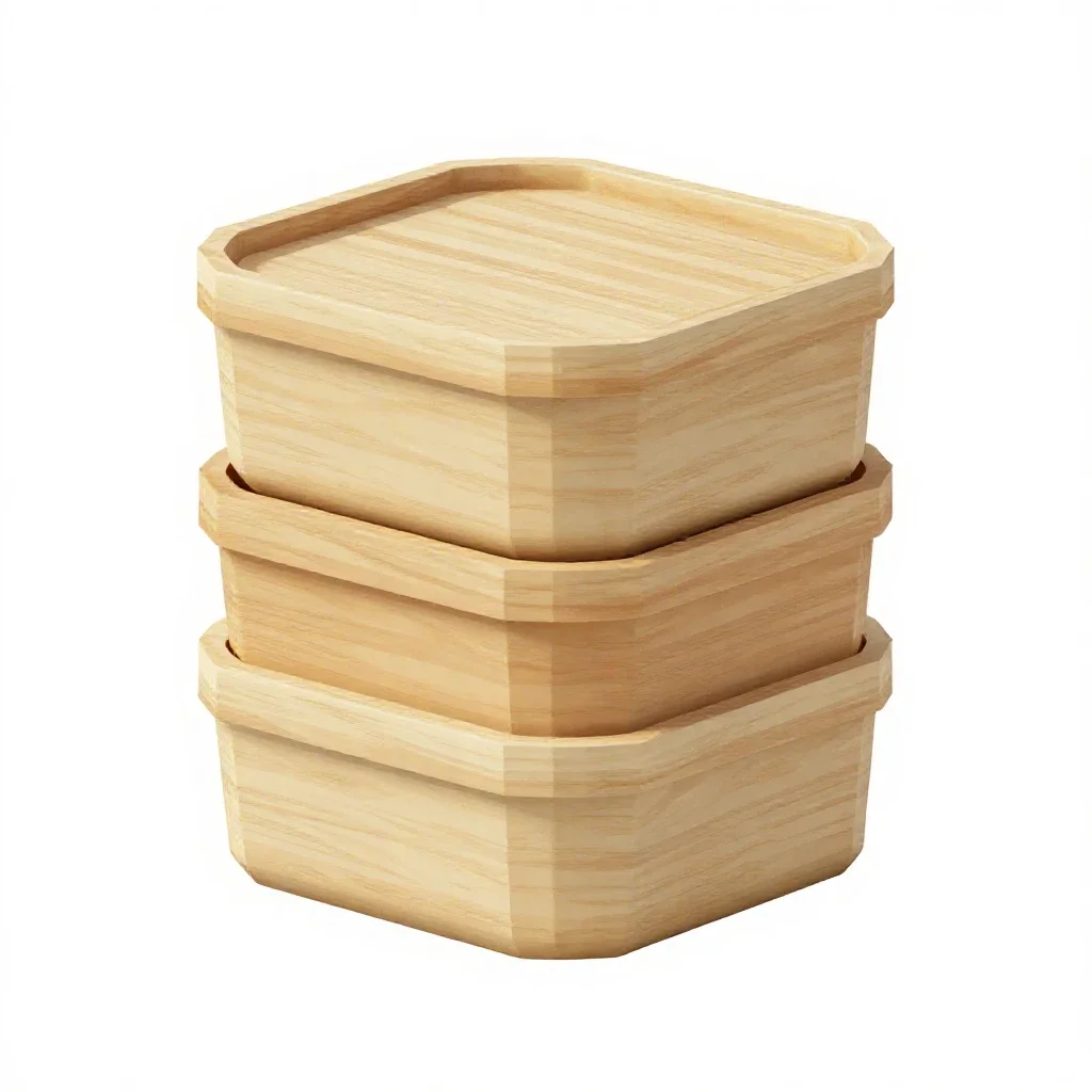 Stackable food storage set isolated on a white background