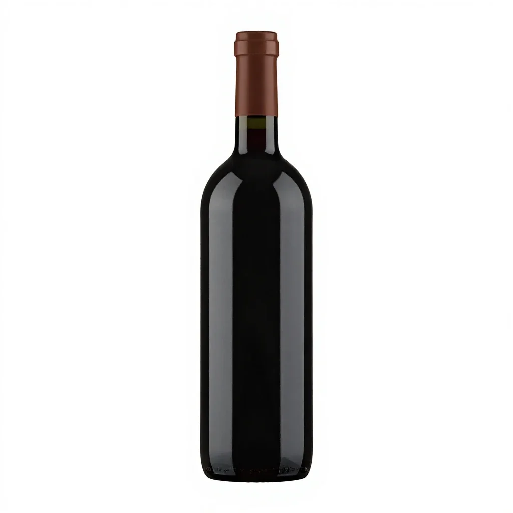 Wine bottle with a wax seal isolated on a white background