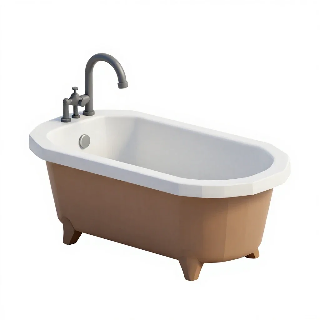 Bathing tub with a hose isolated on a white background