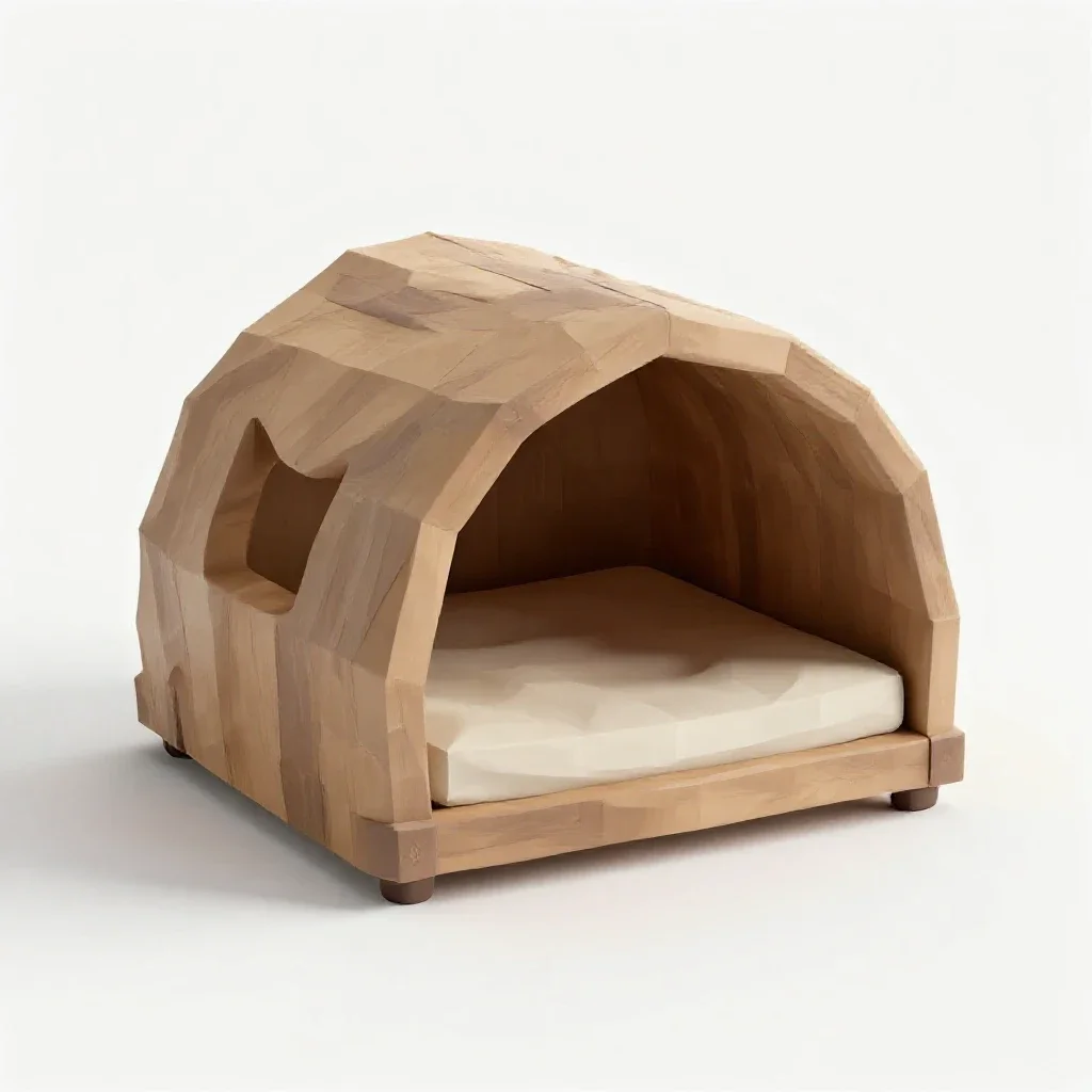 Cat cave bed isolated on a white background