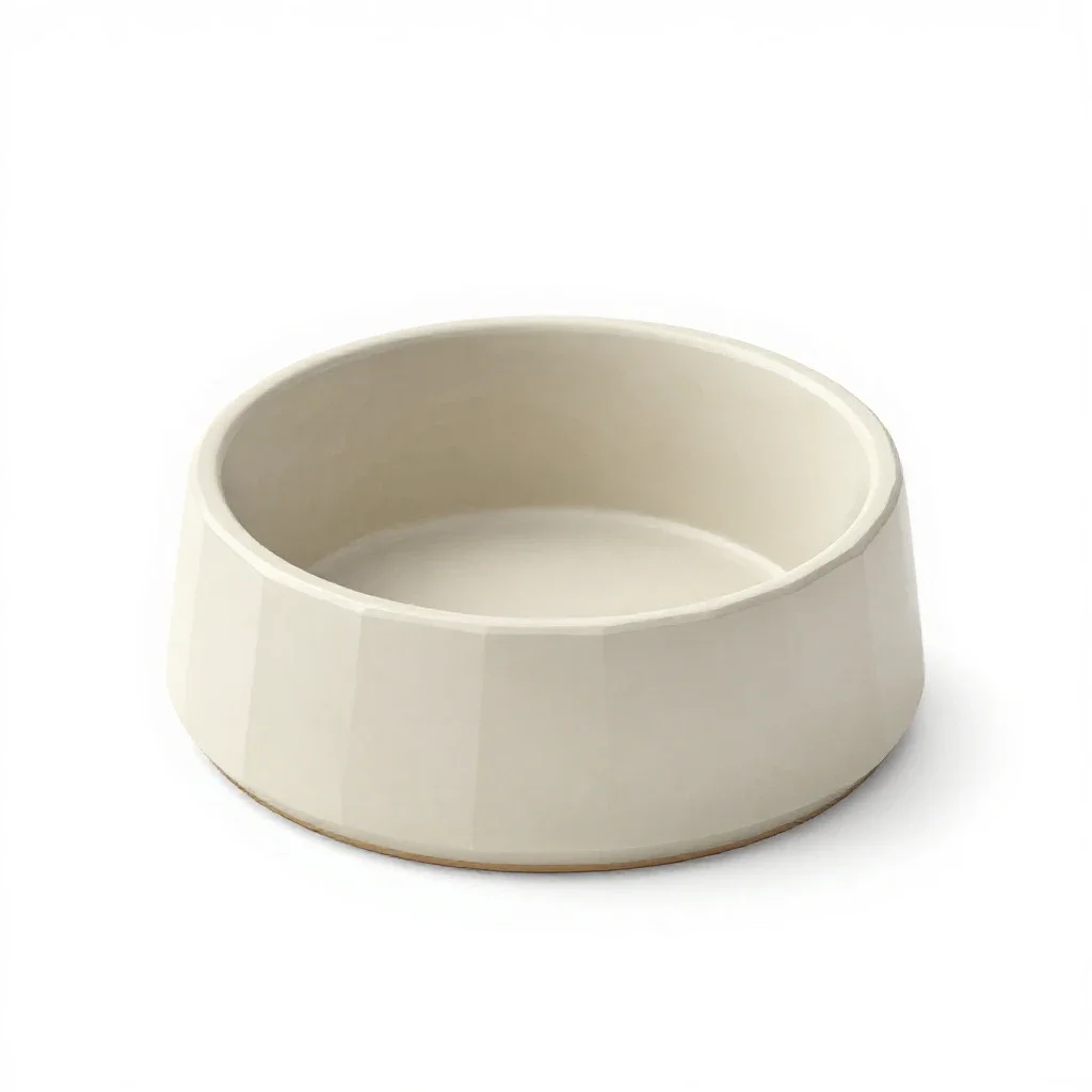Ceramic dog bowl isolated on a white background