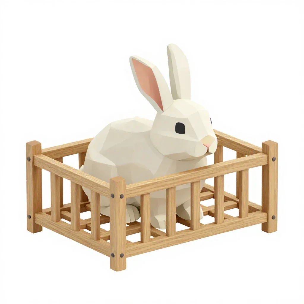 Hay rack for rabbits isolated on a white background
