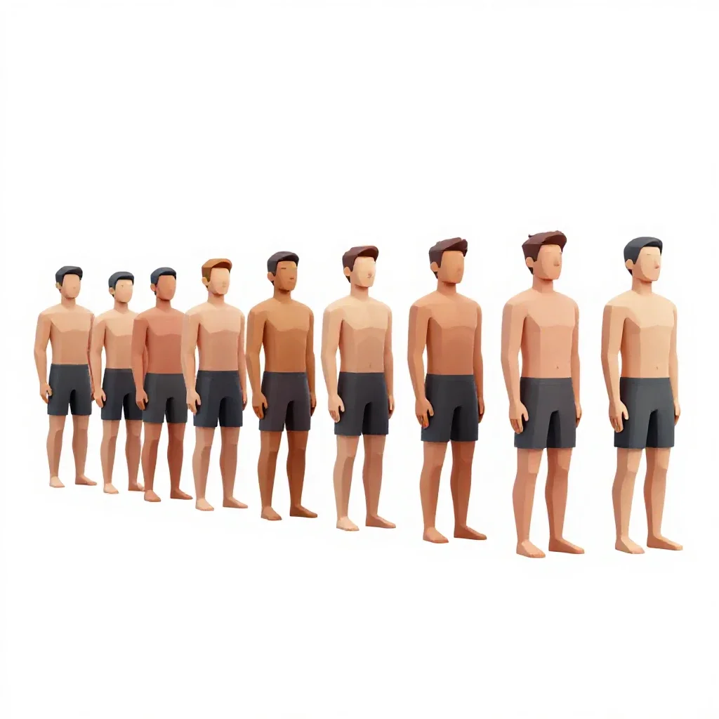 Long training line isolated on a white background