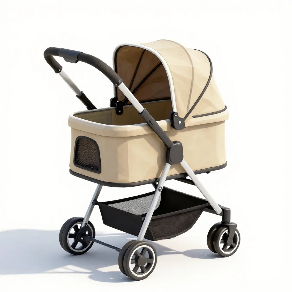 Pet stroller isolated on a white background