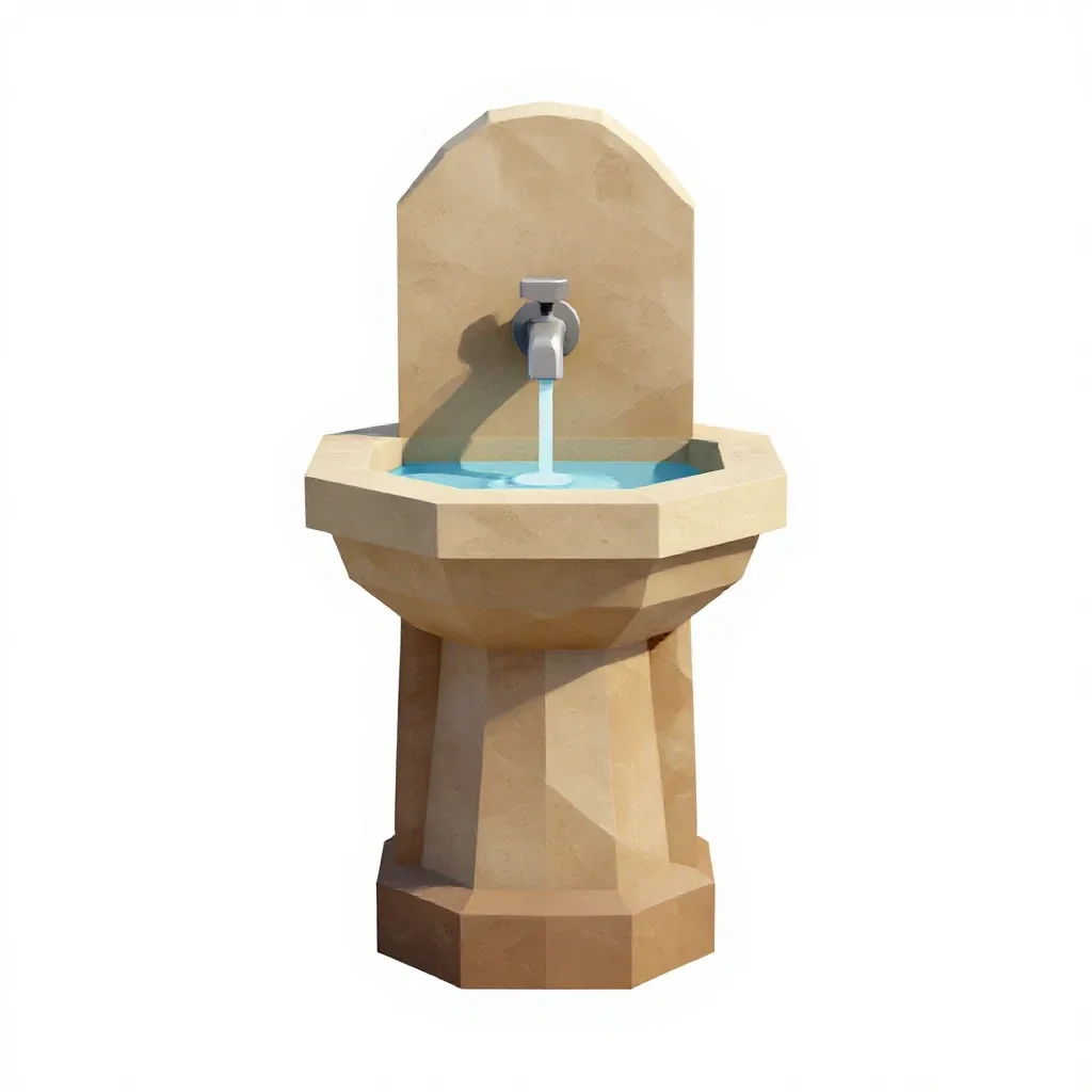 Automatic water fountain isolated on a white background
