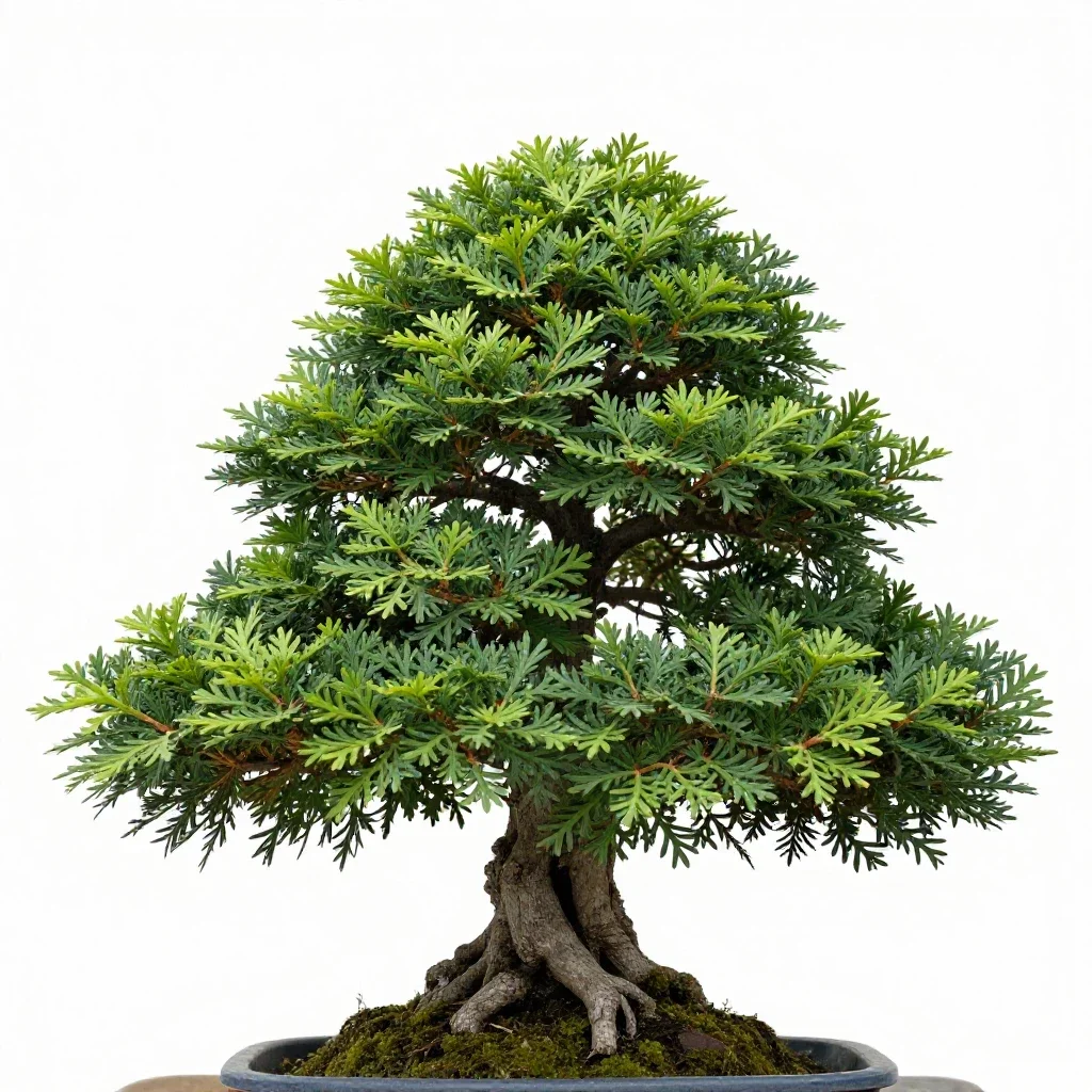 Bonsai juniper isolated on a white background