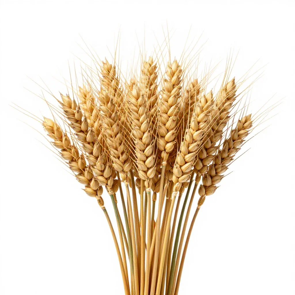 Dried wheat bundle isolated on a white background