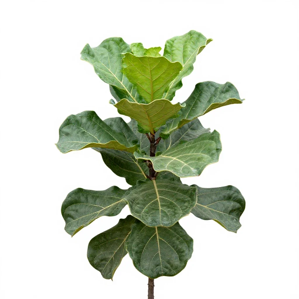 Fiddle leaf fig isolated on a white background