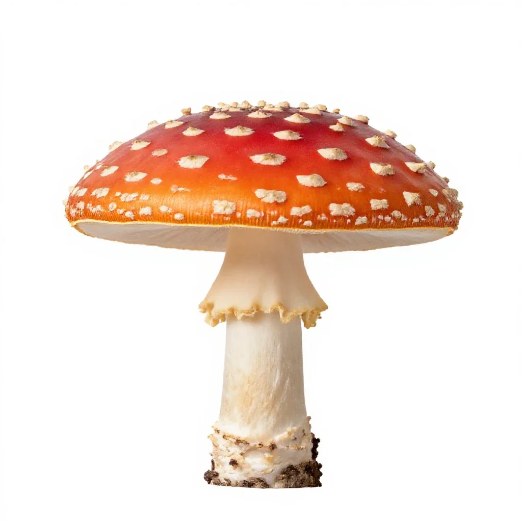 Fly agaric mushroom isolated on a white background