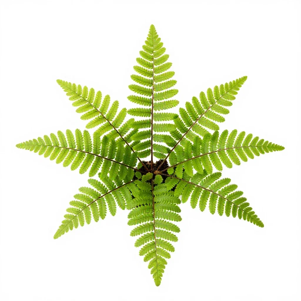 Maidenhair fern isolated on a white background